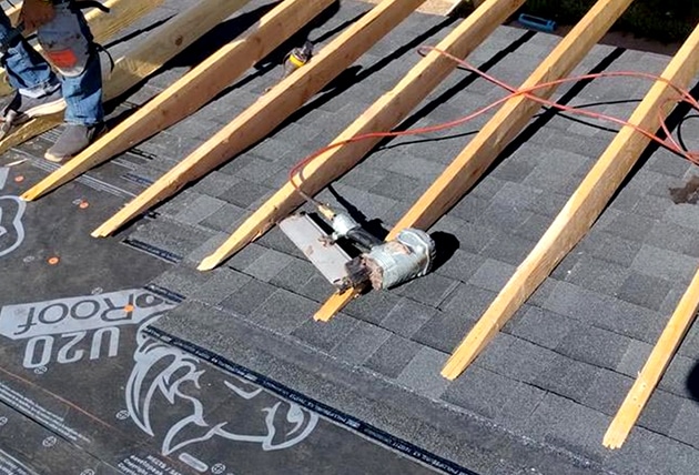 roof replacement in progress